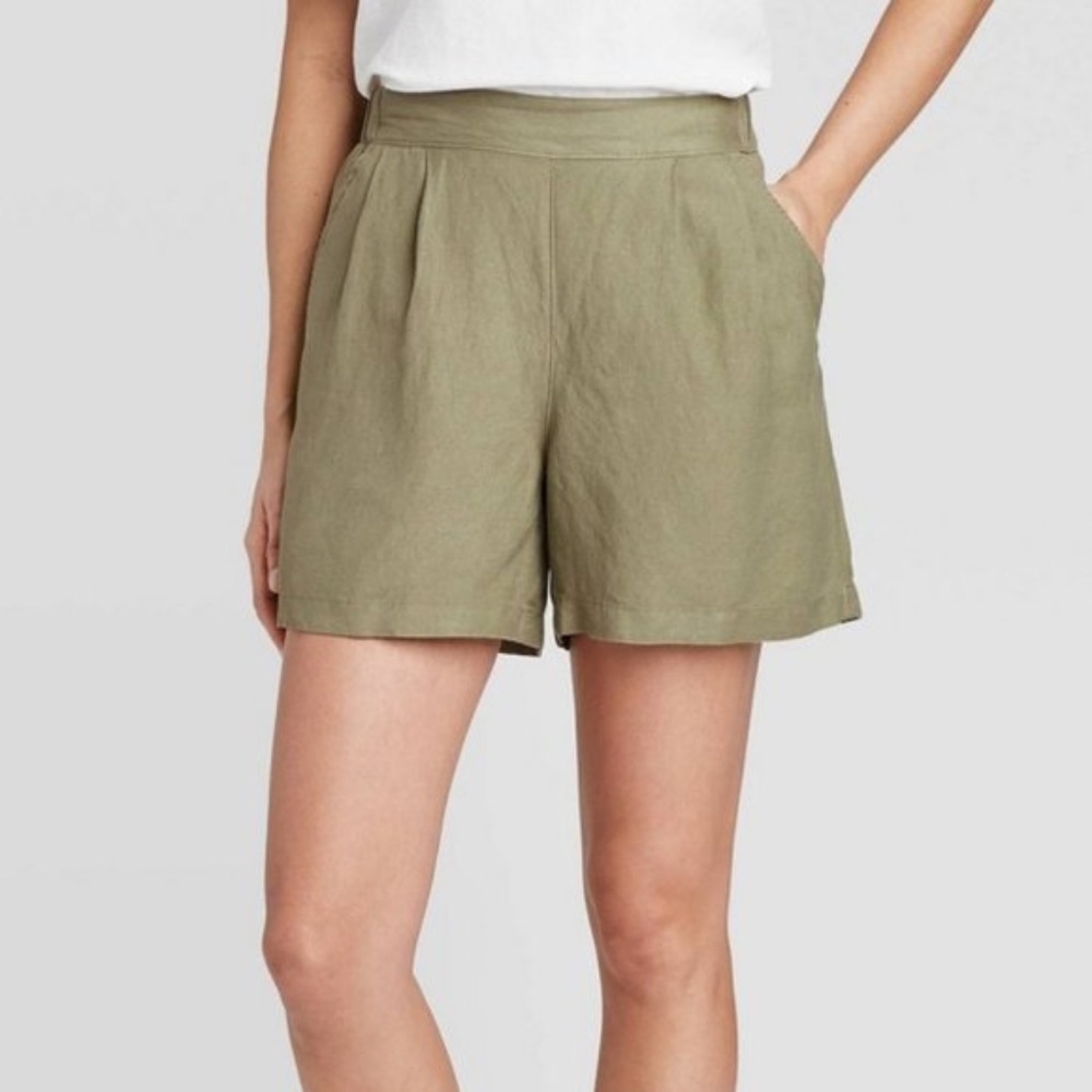 Women's Mid-Rise Linen Pull-on Short - A New Day